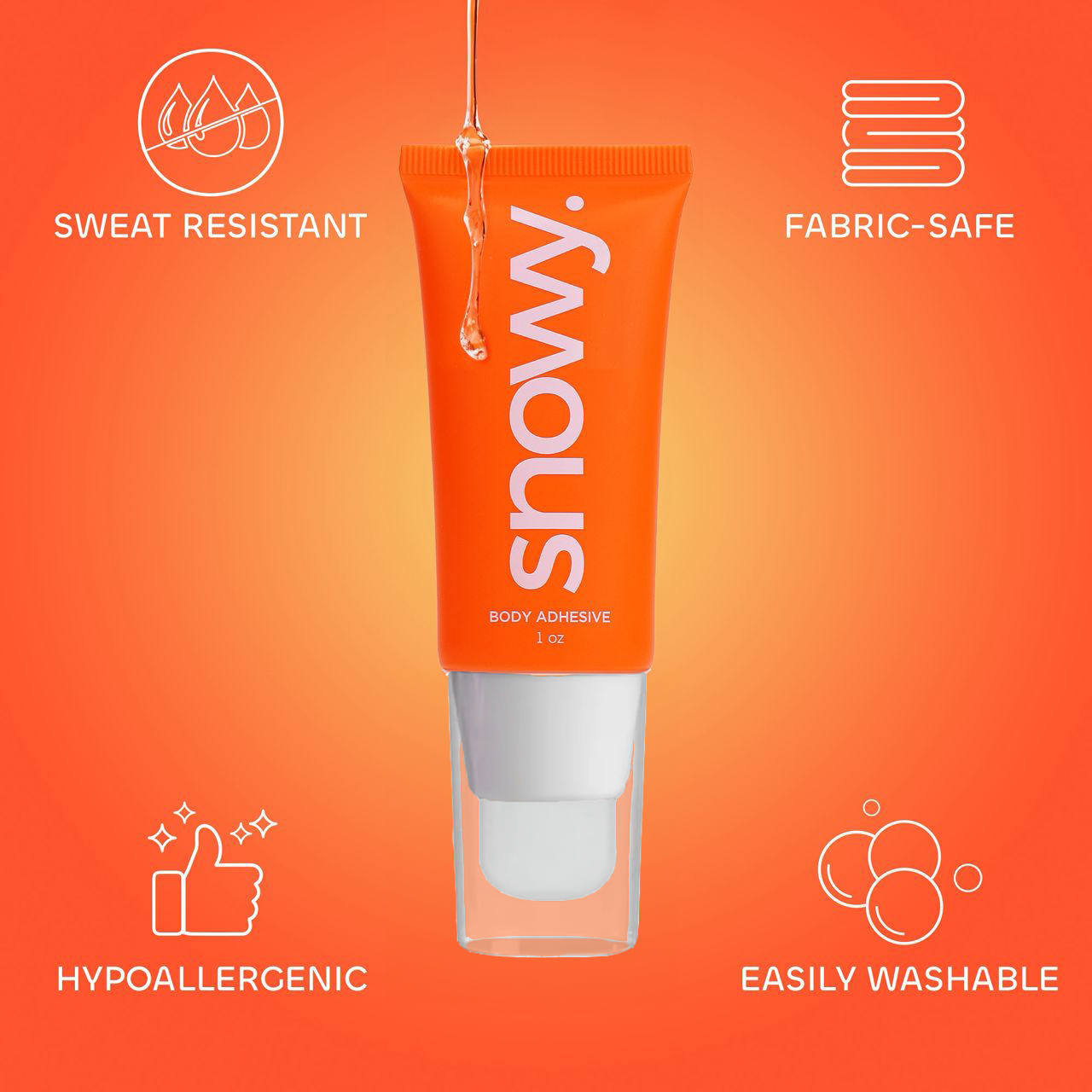 Snowy Body Adhesive: #1 Liquid Fashion Adhesive | Fashion Tape Alternative