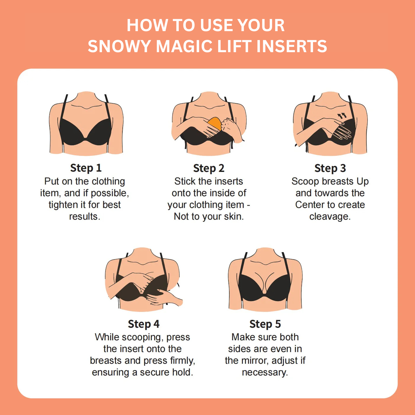 SNOWY Magic Lift Inserts | Lift Without Added Volume - Washable & Reusable